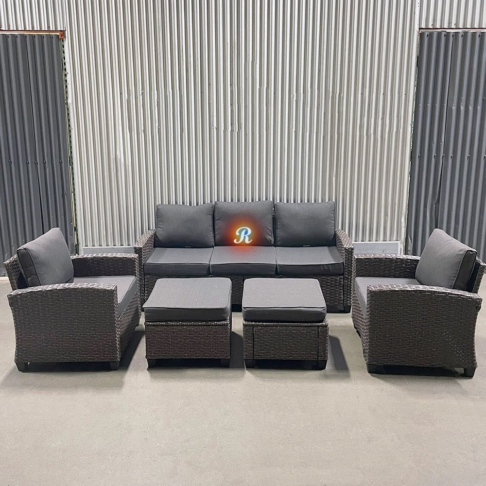 7-Seater Outdoor Patio Furniture Wicker Couch Set