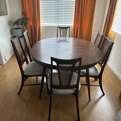 Mid Century Dining Table With 6 Chairs 