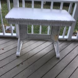 Antique Wicker Tresle Table 