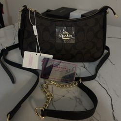 Coach Signature Shoulder Bag (Brown/Black)