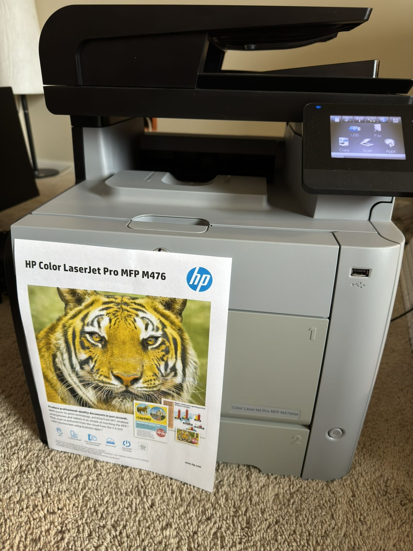 HP Color LaserJet MFP M476nw (10DE4A), with boxes of new ink!