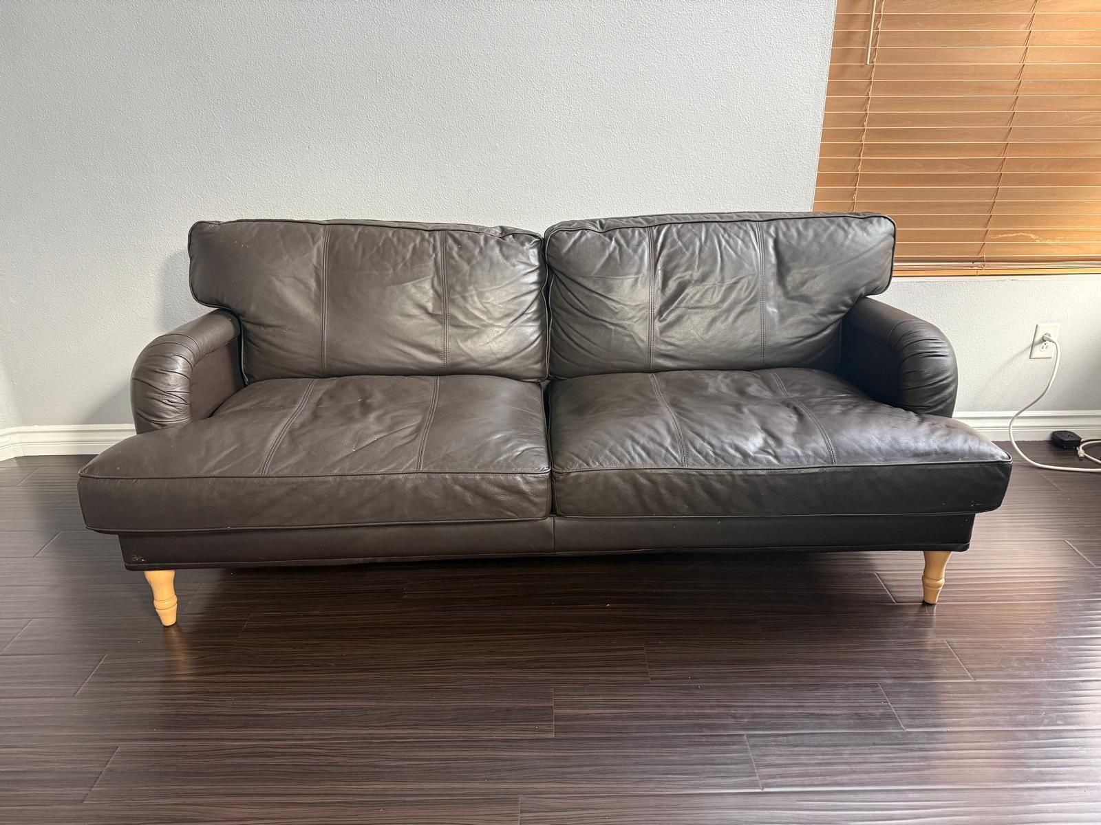 Real Leather Couch – IKEA – Great Condition – $100