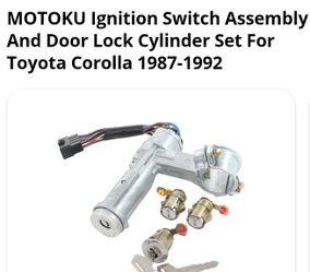 Ignition Switch Assembly and Door Lock Cylinder Set for Toyota 