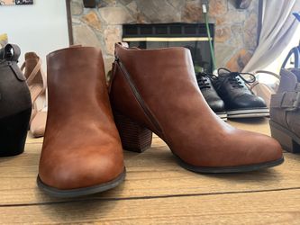 Brown Heeled Booties