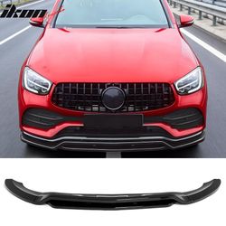 Fits 2020-2023 Benz X253 C253 GLC43 AMG IKON Style Front Bumper Lip ABS Gloss Black