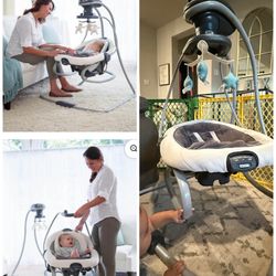 Graco DuetSoothe LX Infant Baby Swing and Rocker – Winslet