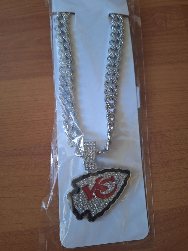 Kansas City Chiefs Rhinestone Pendant Necklace