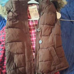 Really Nice Brown Puff Vest Size Medium