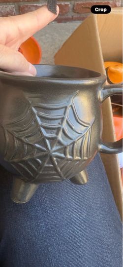 Black Ceramic Halloween Cauldron Mug