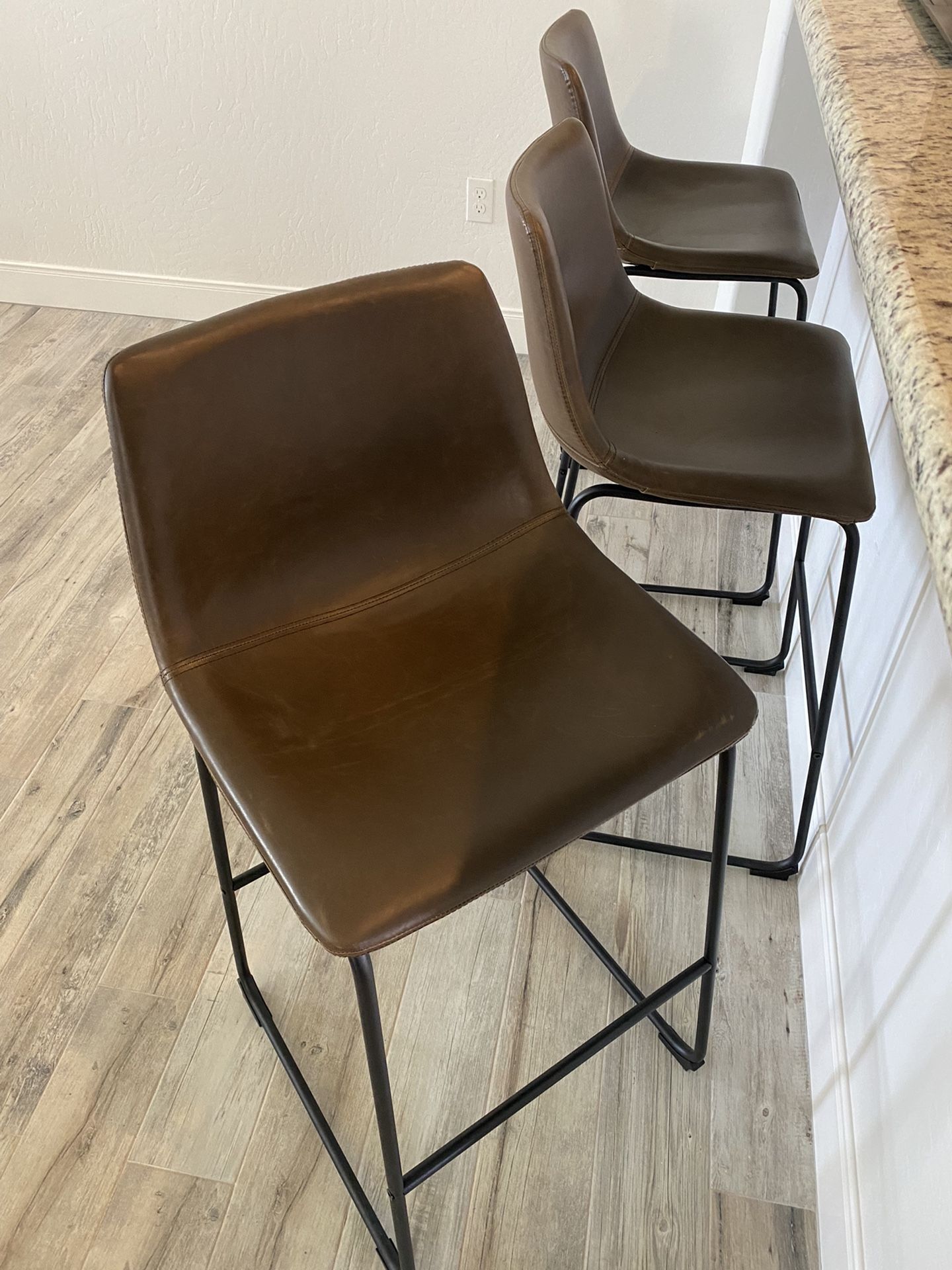 Extra Tall Faux Leather Bar Stools (4)