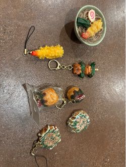 Japanese food plastic keychains