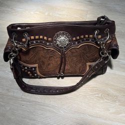 Concealed Carry Leather Bag Purse