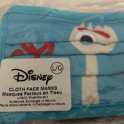 Disney 4 Cloth Face Masks Size Large Sealed