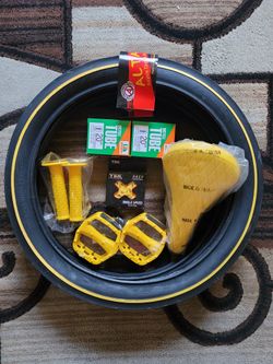 NEW Bicycle Bmx Parts Bundle 20" Yellow