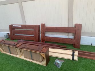Wooden Bed Frame with Storage Drawers