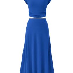 2-Piece skirt set, size medium blue.