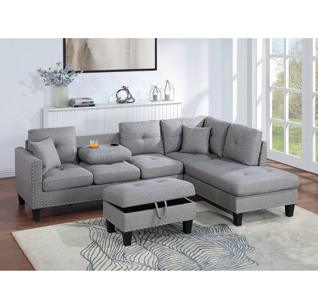 Sectional 3pc Ottoman 