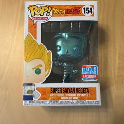 Funko Pop Vinyl Figure Dragon Ball Z Super Saiyan Vegeta Blue Chrome Convention Exclusive