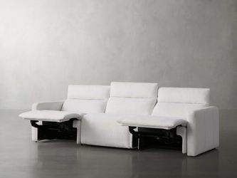 White 3-Seat Power Recliner Sofa