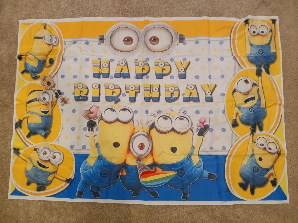 Minion Birthday Back Drop And Banner