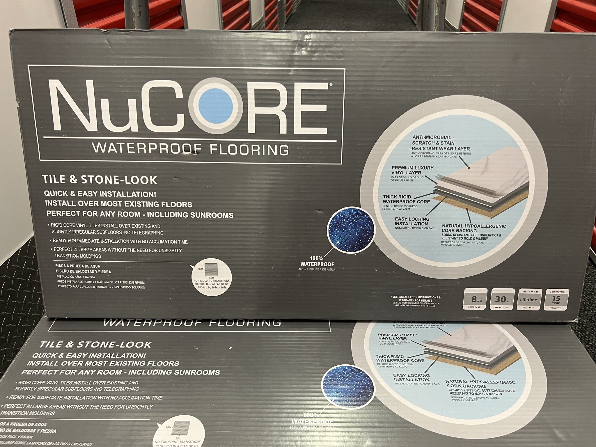 NuCore Luxury Vinyl Plank Flooring ( Waterproof Perfect For Kitchens And Bathrooms )