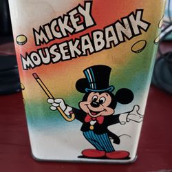 Vintage Mickey Mouse Club Coin Bank 4.5x3.25