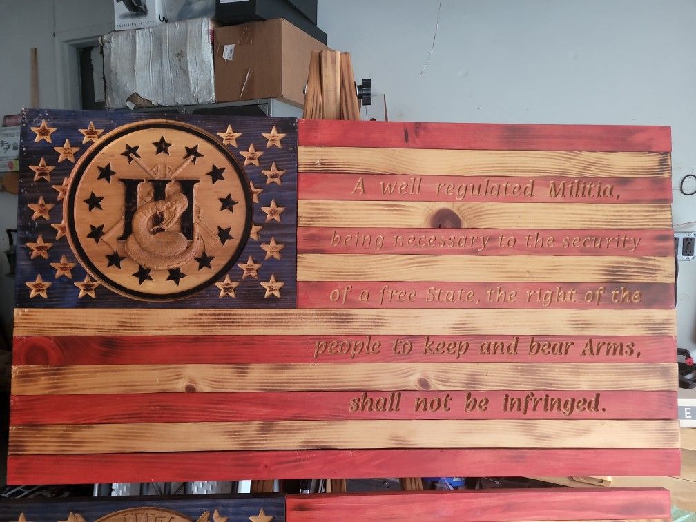 Wooden USA Flag Wall