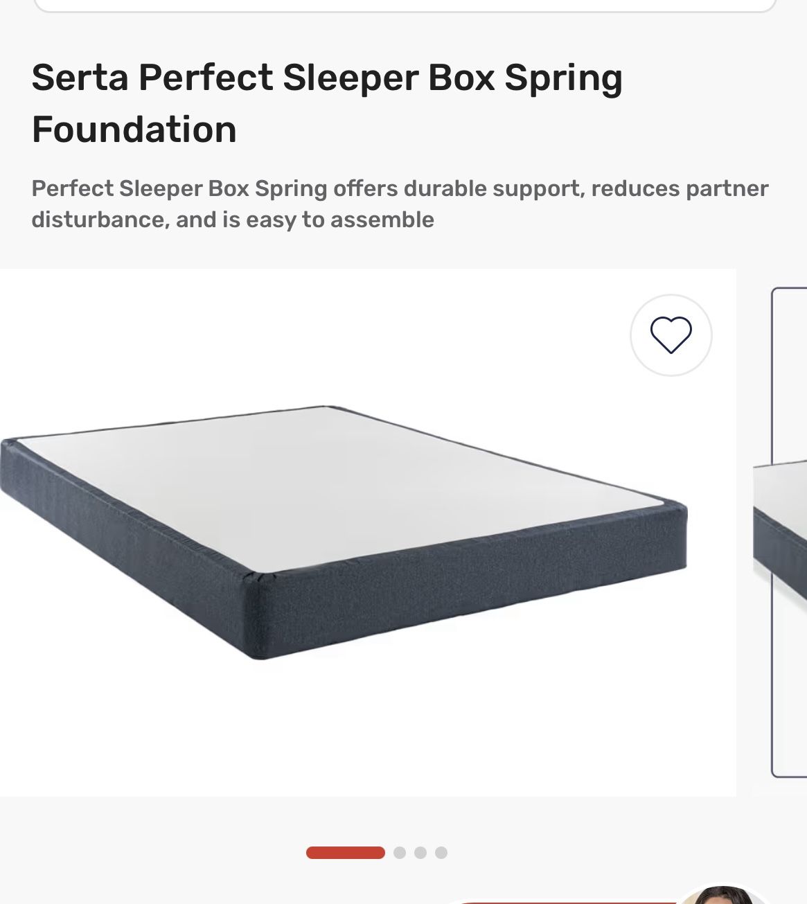 Serra Perfect Sleeper Box Spring Foundation $80, size Queen 