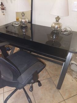 Glass Top Computer Desk & Chair