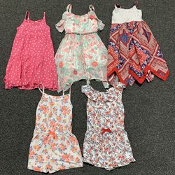 Bundled lot of 5 girls size 6/6X summer sun dresses and floral rompers