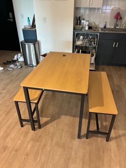 Wood dining table
