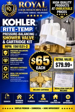 Kohler Rite-Temp Pressure-Balancing Shower Valve & Cartridge Kit