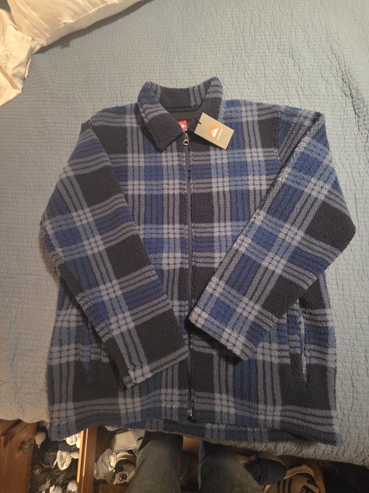 Quicksilver Fleece Mens Flannel Jacket Size M $30