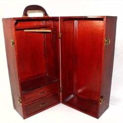 Vintage American Girl Large Doll Wooden Wardrobe Closet Travel Trunk Case Hanger