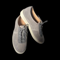 Mulo - Mens Leather-Trimmed Suede Gray low top sneakers