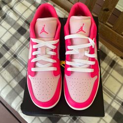 Nike Air Jordan 1 Low Valentines Day Pink White Shoes 553560-661 Women Size 8