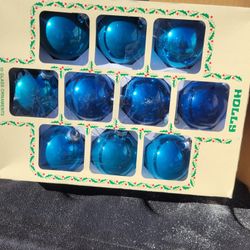 Beautiful Blue Christmas Balls 50 Of Them $15