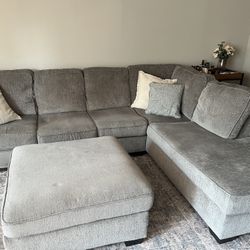 L sectional couch and ottoman