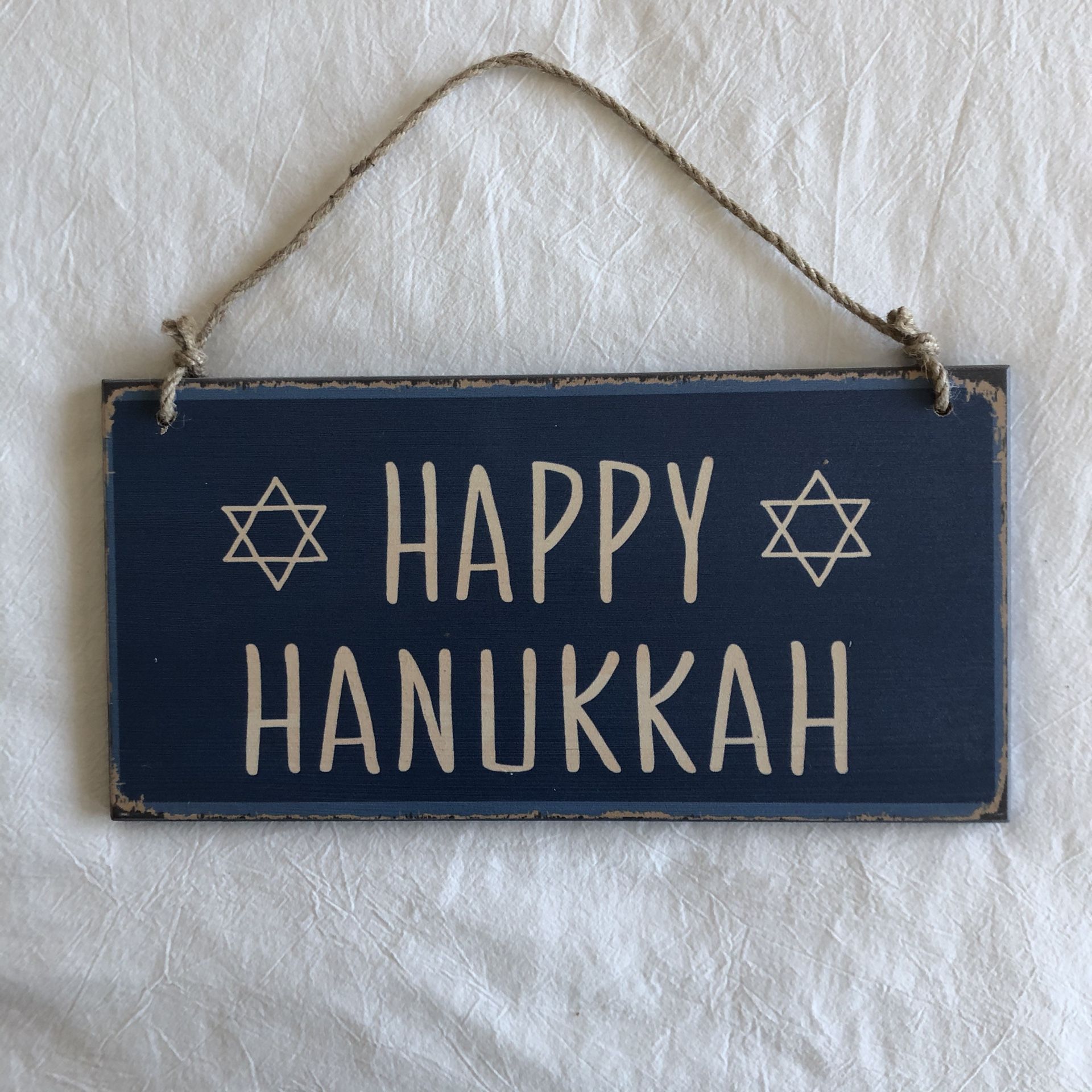 HAPPY HANUKKAH Holiday Wood Hanging Sign