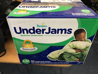 Pampers UnderJams Boys’ Bedtime Underwear Super Pack, S/M 50 Count
