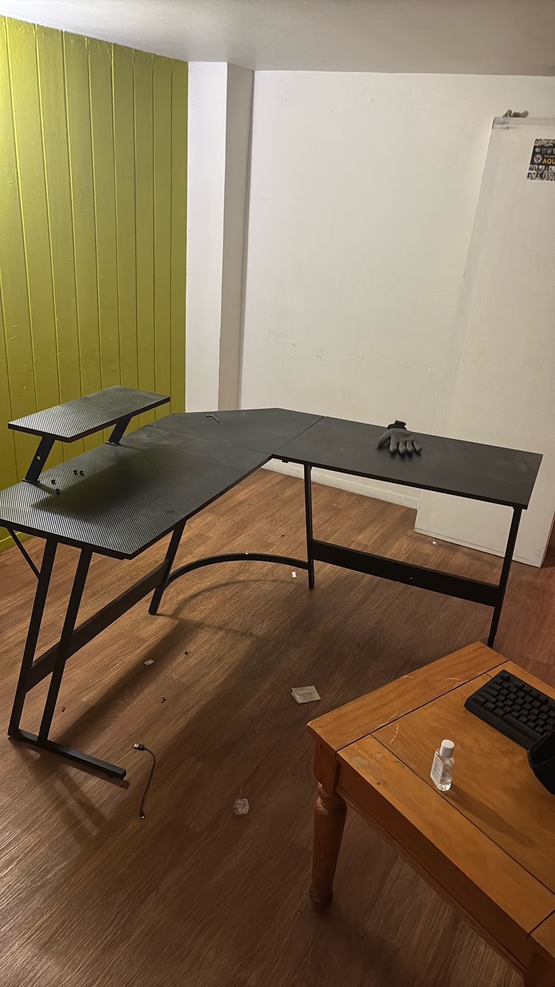 Desktop, Metal Shelves, Clothing Hanging. All Are In Very Good Condition 