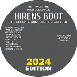 Hiren's Boot DVD  2024 Edition PE x64 bit Software Repair Tools Suite