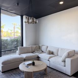 Beige Sectional Couch — Cloud Style w/ Chaise/ Free Local Delivery 🚚 