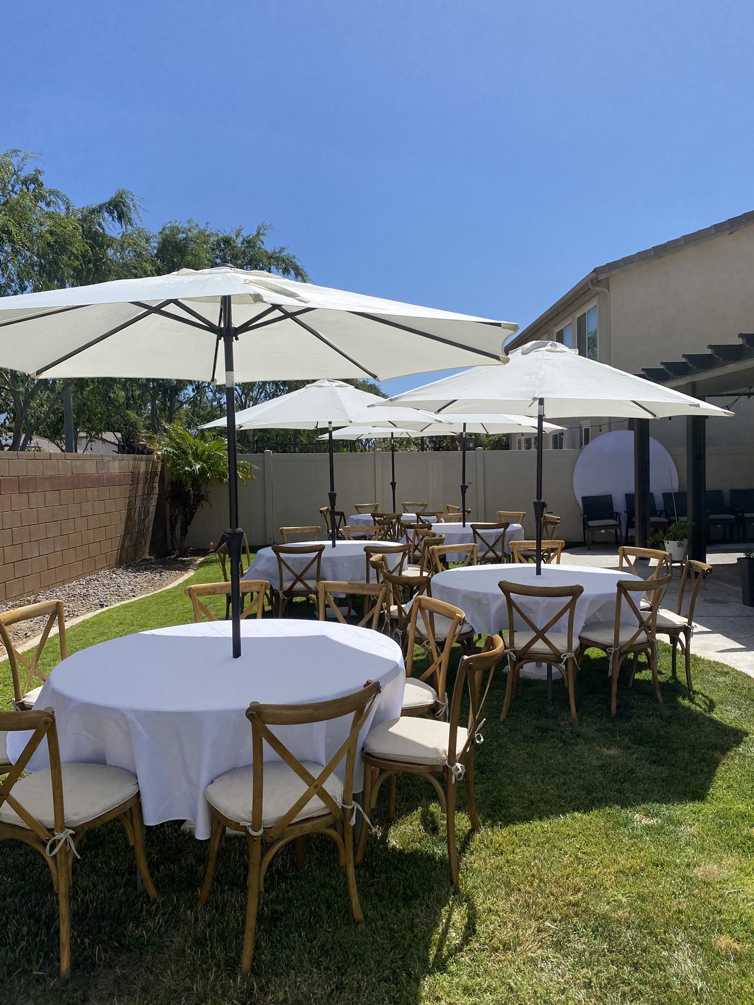 Tables Chairs Canopy Umbrellas