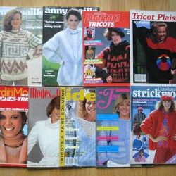 Lot of 9 French and German Knitting Magazines