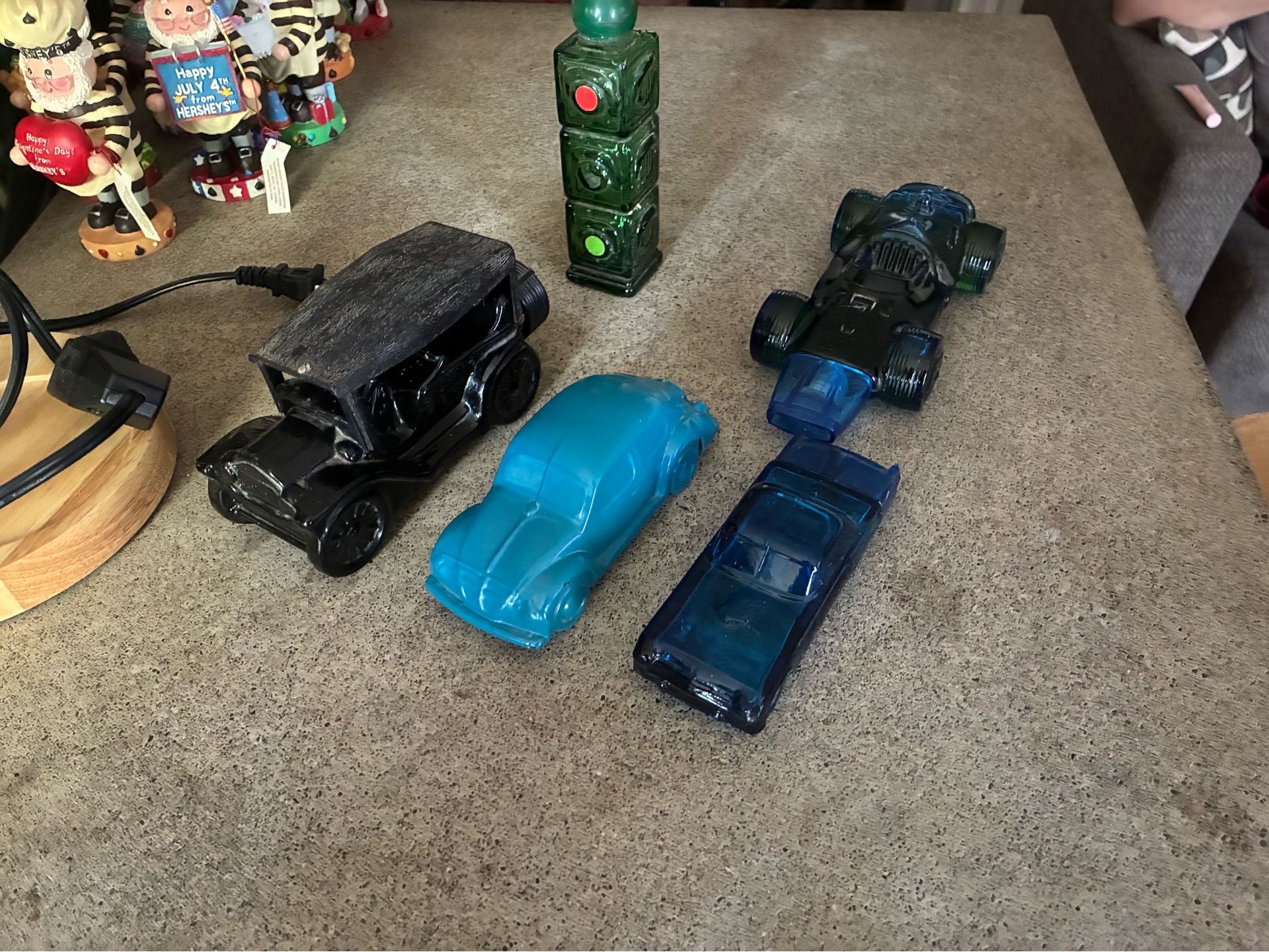 Vintage glass Avon automobile glass bottles