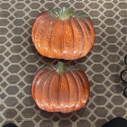 Glass Pumpkin Decor Platter 
