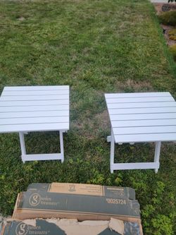 Qty 2 Solid Wood Folding End Tables