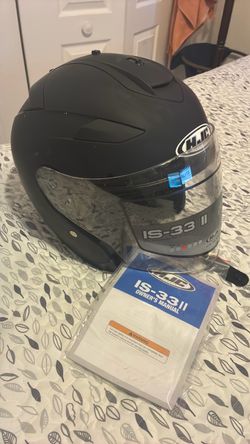 matte black HJC IS-33 II open-face motorcycle helmet