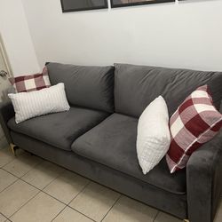 Grey Velvet Sofa
